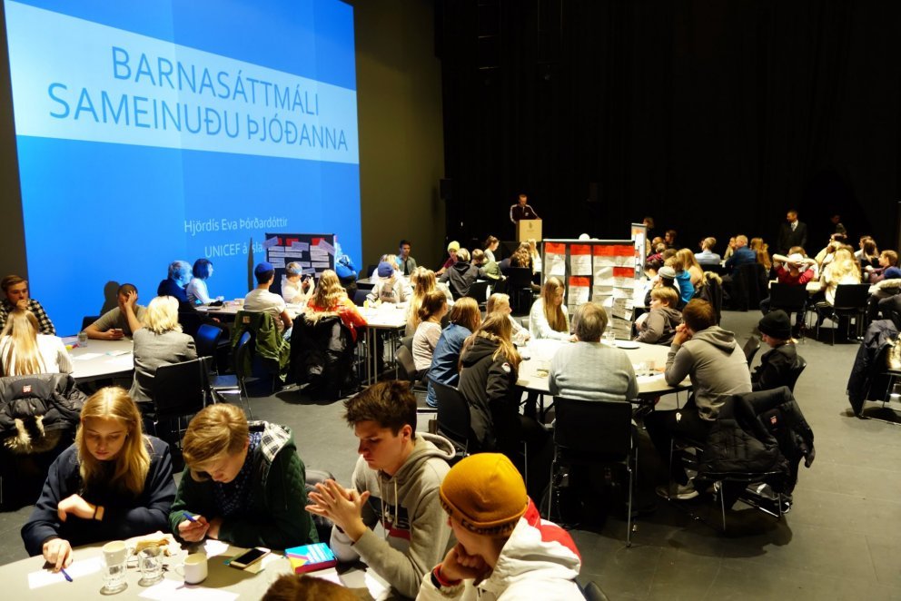 Frá ungmennaþingi sem haldið var í Hofi 1. desember 2017. Mynd: Ragnar Hólm.