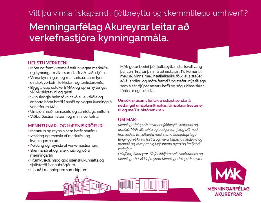 Laust starf hjá MAk