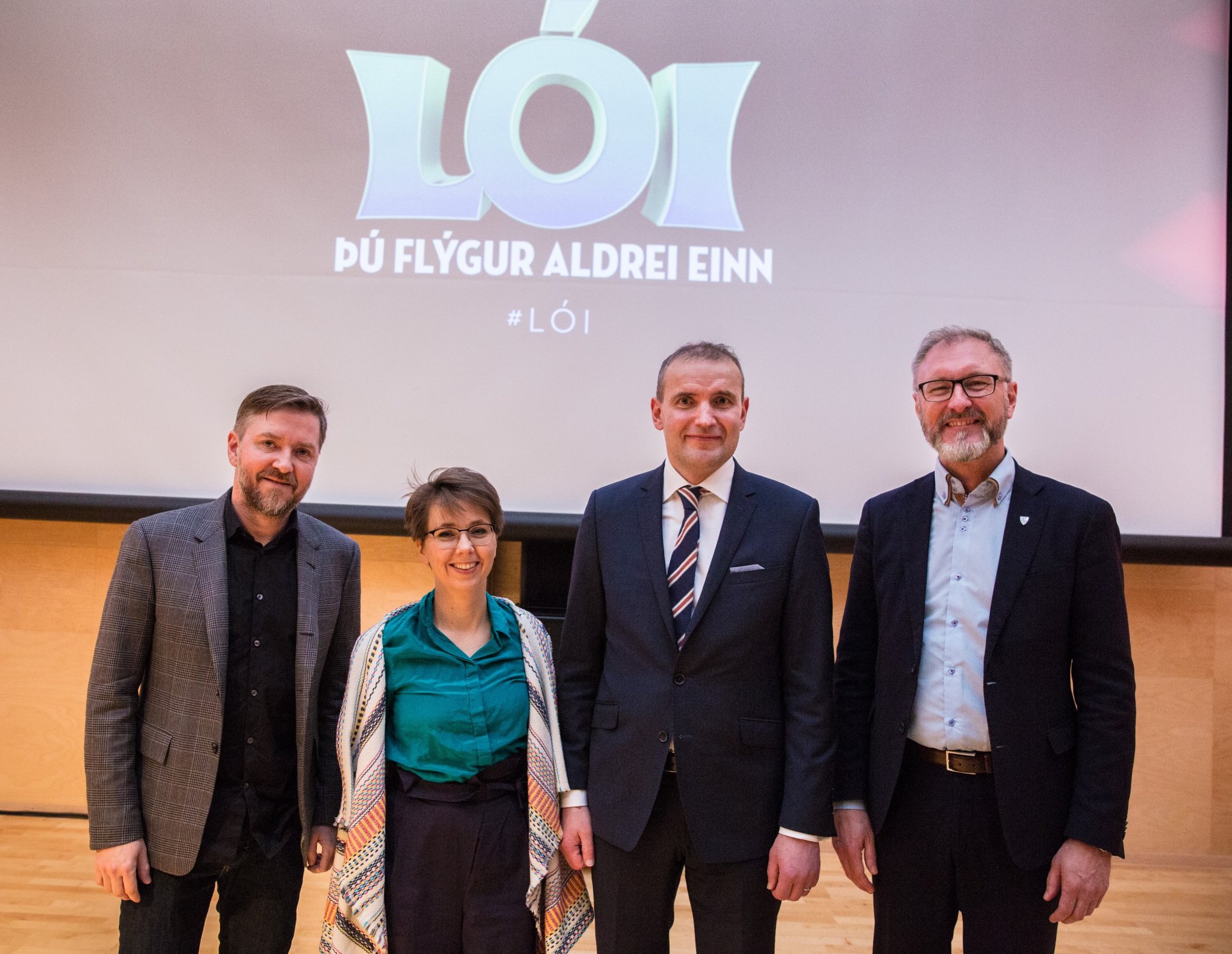 Atli Örvarsson, Þuríður Helga Kristjánsdóttir, Guðni Th. Jóhannesson og Eiríkur Björg Björgvinsson.