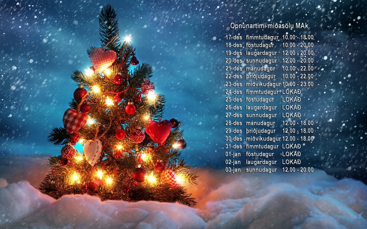 Opnunartími miðasölu í kringum hátíðirnar