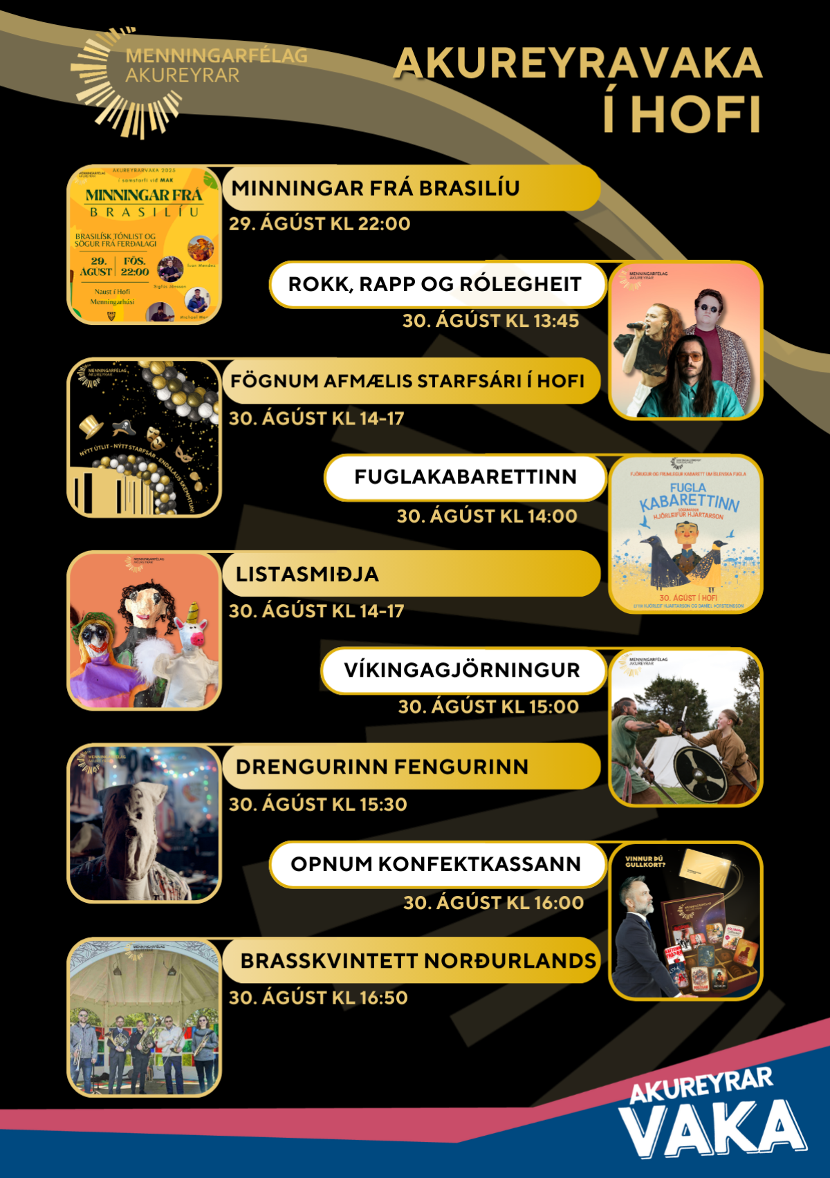 Akureyrarvaka, afmæli, afmæli og afmæli