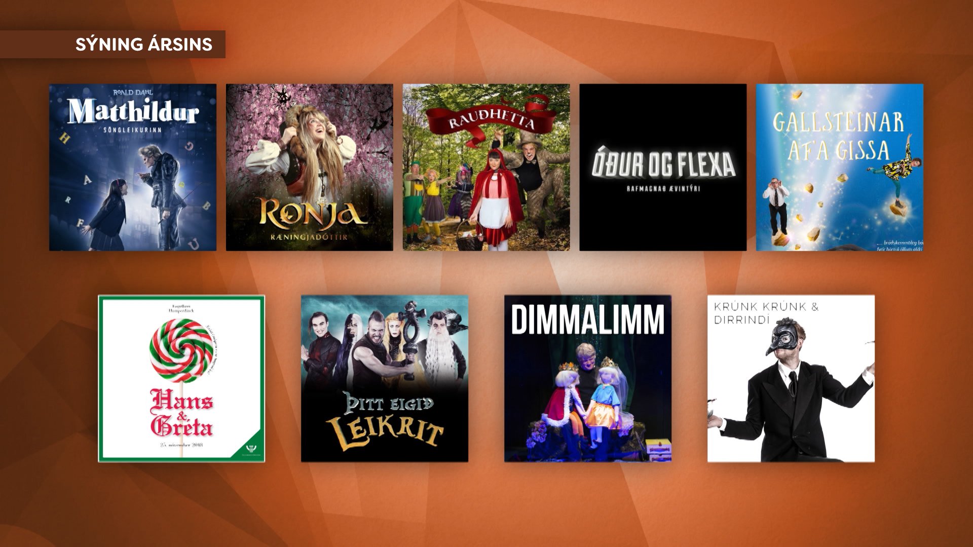 Sýning ársins valin í beinni útsendingu