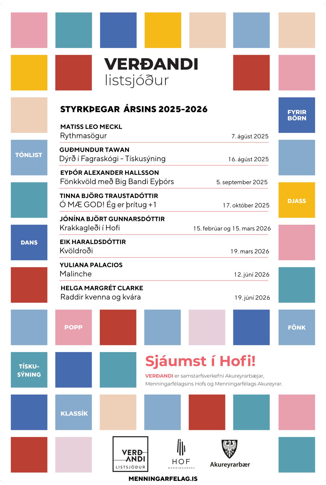VERÐANDI listsjóður - Styrkir hafa verið veittir!