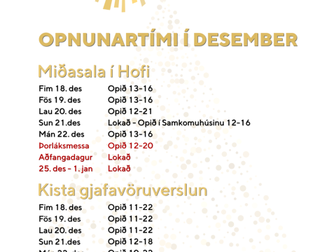 Opnunartími í desember
