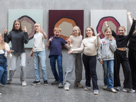 Þátttakendur Upptaktsins 2026 ásamt Kristínu Sóley og Gretu Salóme