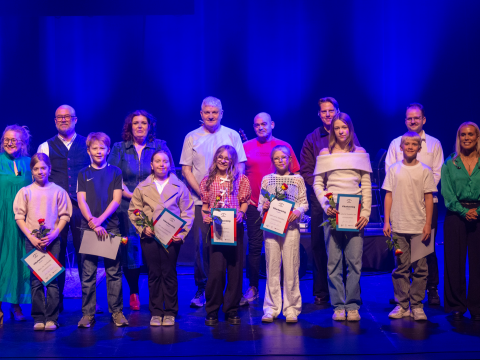 Frá vinstri fremri röð: Freyja Rán, Hákon Geir, Ólöf Birna, Ólöf Braga, Guðný Lilja, Sandra, Þorvald&hellip;